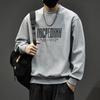 Men's 2025 Heavyweight Plus Size Brand Hoodie - Round Neck, Trendy Letter Print, Autumn/Winter Fashion.