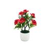 Rose Flower Plastic Fake Potted Plant Bonsai For Tabletop Decor And Use Event