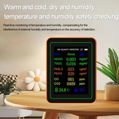 10 In 1 Air Quality Detector Household Portable CO CO2 TVOC HCHO Tester with Alarm CO2 Detector Carbon Dioxide Detector for Home