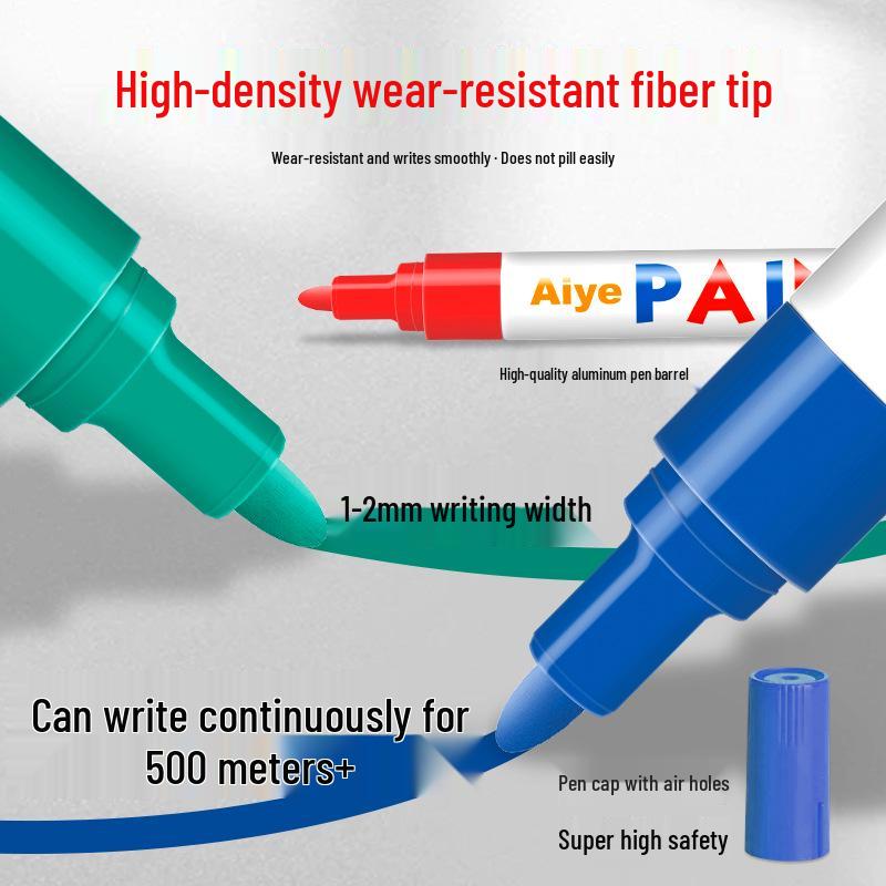 Stylo Peinture Imperméable à Séchage Rapide 2 mm pour Retouches sur Pneus - Résistant à la Décoloration Noir et Blanc