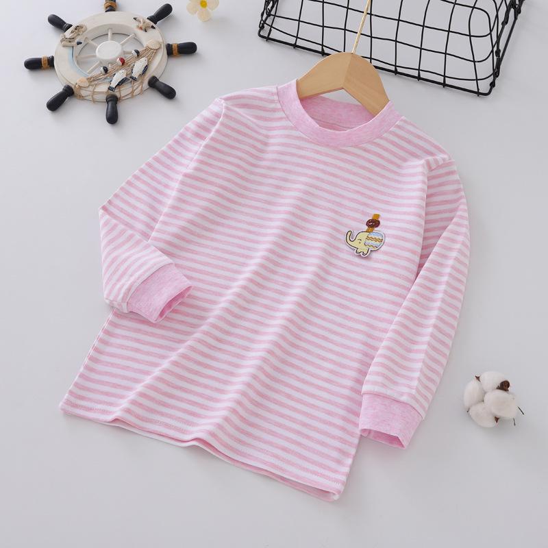 

Kids Autumn Knitwear Top: Boys & Girls Long Sleeve Warm Base Layer, Ages 1-12, Striped Design Size 80 with Shoulder Buttons