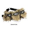 90s Faux Leather Belt Plush Furry Trim Waistband Cowgirl Punk Waist Girdle Creative Waist Ornament Clothing Accessory