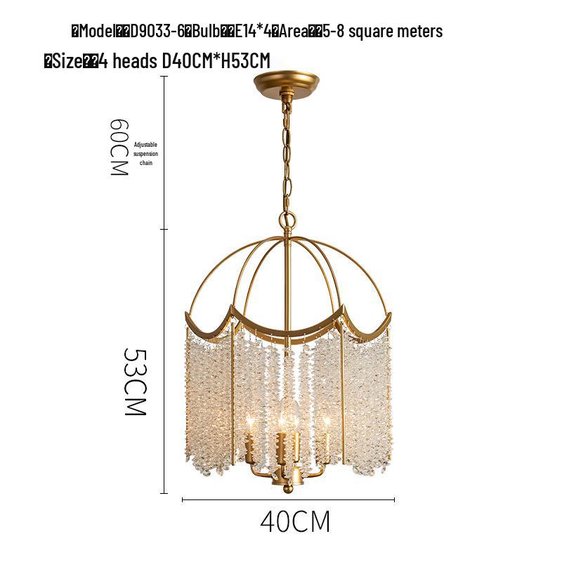 French Crystal Chandelier: Luxury Retro Tassel Light for Bedroom or Restaurant