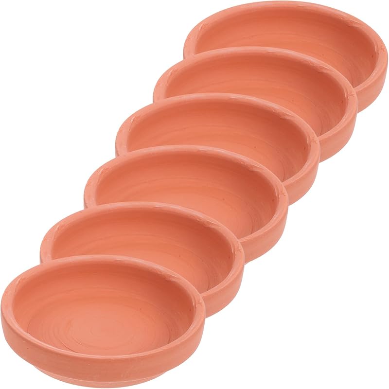 6 Pcs 3 inch Terracotta Pots Saucers Drip Trays Terracotta Planter Tray Water Catcher Round Durable Thicker Saucers for Indoor Planters Succulents