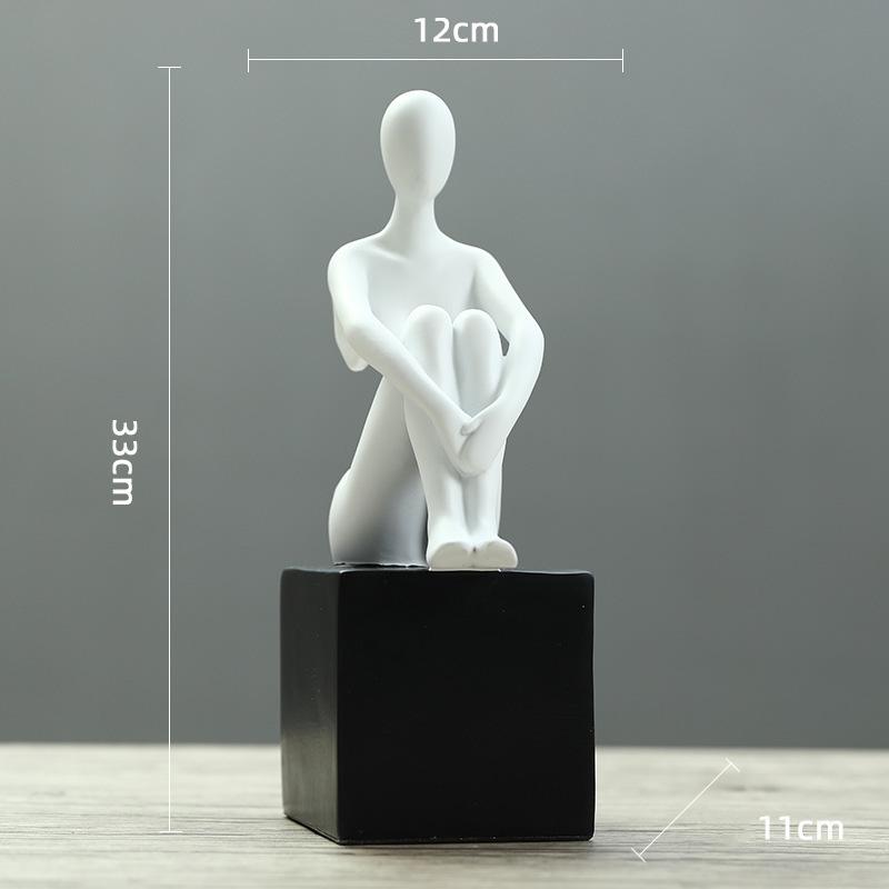 

Minimalist Abstract Figures Statue Desk Decoration Ornaments Modern White Character Resin Sculpture Room Aesthetic Decor