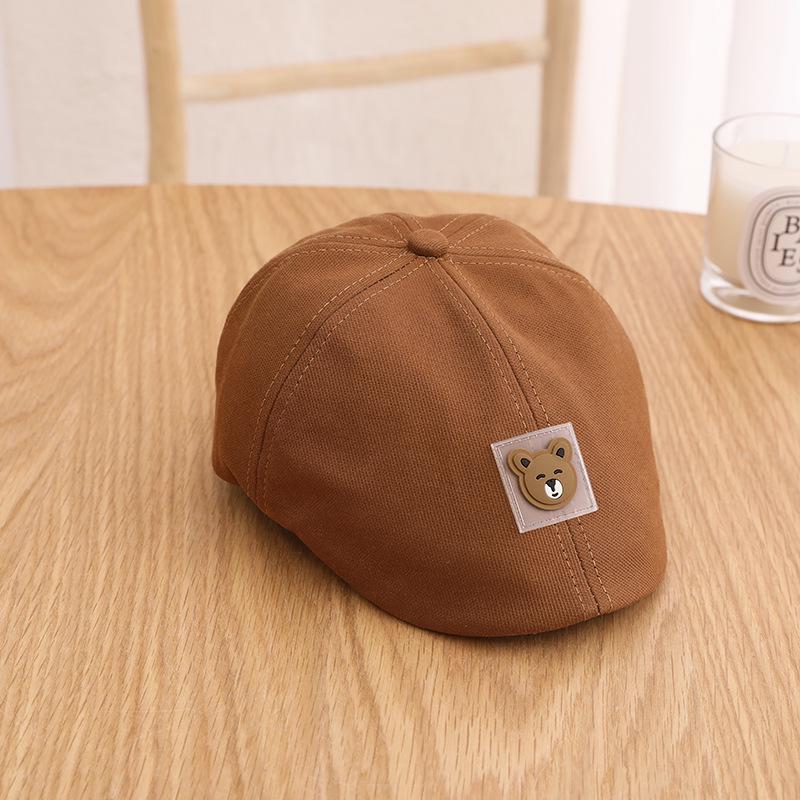 Benhui Baskenmütze mit Cartoon-Bär und Entenschnabel für Kinder im Alter von 1–3 Jahren – modische Mütze für Jungen und Mädchen