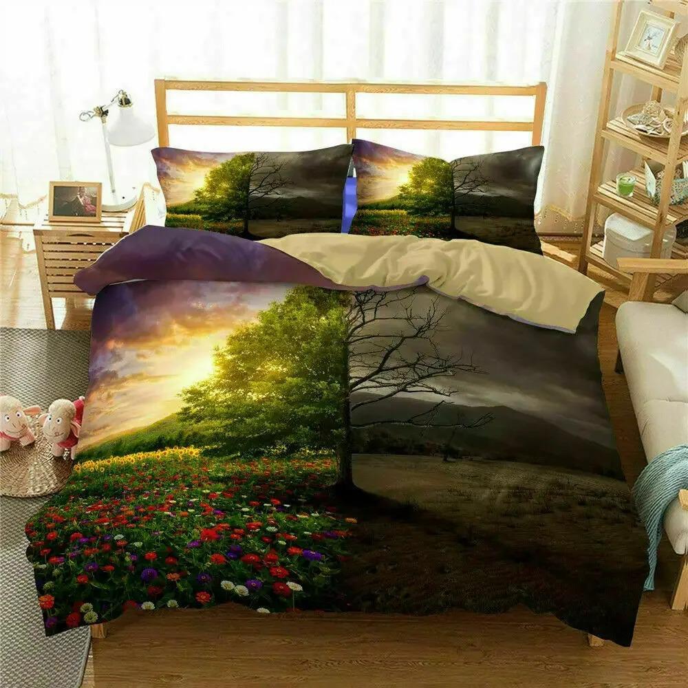 3D Floral Comforter Cover King Size for Kids Women Yellow Flowers Bedding Set Sunflower Duvet Cover Polyester Quilt Cover