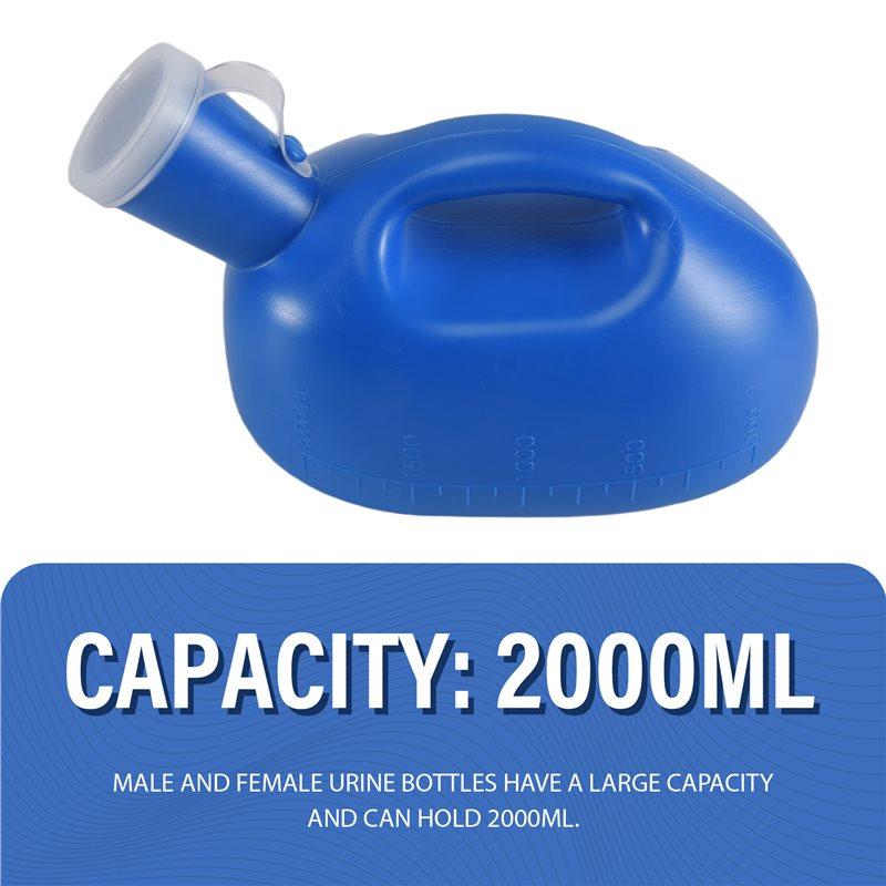 Gut-2000ml Männer Bett Topf Urinflasche Urinsammler Tragbare Urinflasche mit 160cm Schlauch Tragbare Urin Flasche Toilettenbedarf