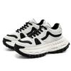 Fashion Men Sneaker Designer Fashion Casual Retro Leather Fabric Height Increased Flat Platform Shoes Student Lace Up Running Shoes