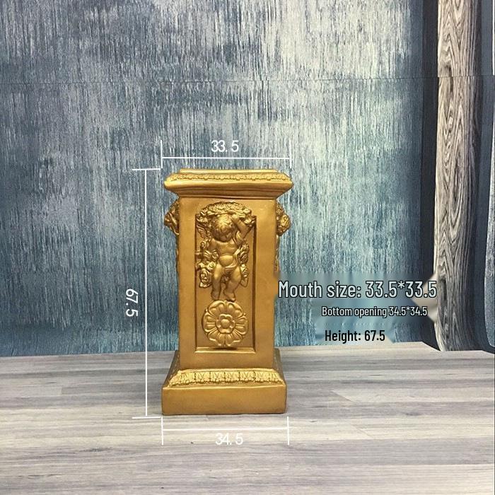 Wedding Gold Roman Column Flower Stand – European Stripe Trophy Fiberglass Décor