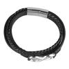 Triple Magnetic Buckle Hand Bracelet Infinity Number Shape Hip Hop Twist Woven Bracelet Hand Ornament Steel Color