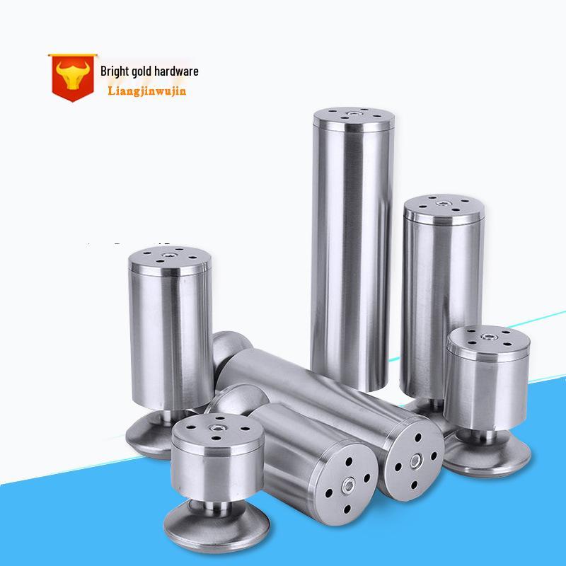 

Adjustable Brushed Stainless Steel Furniture Feet for Cabinets, Tables, and Sofas Thickened Cylinder Cabinet Leg Height 60mm
