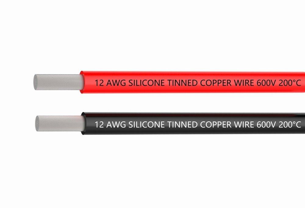 TUOFENG 12 Wire 12AWG Silicone Cable Wire [3m Black and