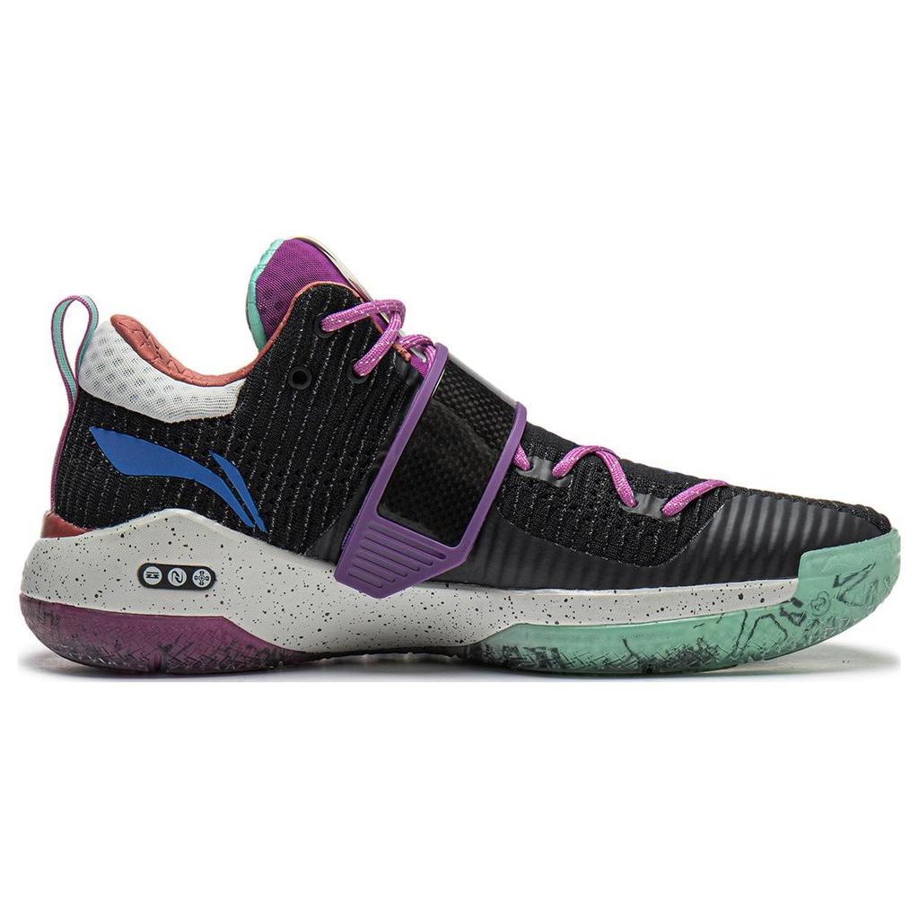 Li Ning Wow 6 Wade Way Kuising Dandou Lightweight Slip Resistant Shock Absorbing Mid Top Basketball Shoes Men Basketball Shoes Black ABAT131-9
