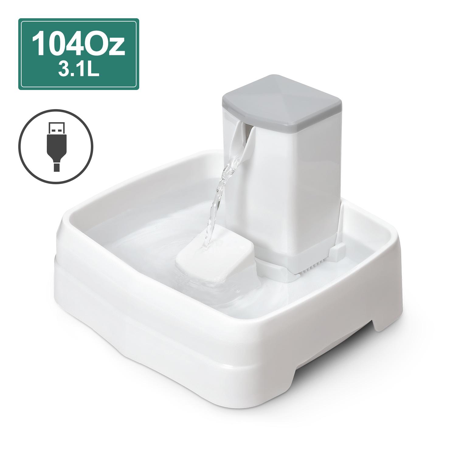 

Фонтан для воды для кошек Миска для питья для собак Питомец USB Автоматический диспенсер для воды Супер тихая поилка Автоматическая кормушка No plug белый