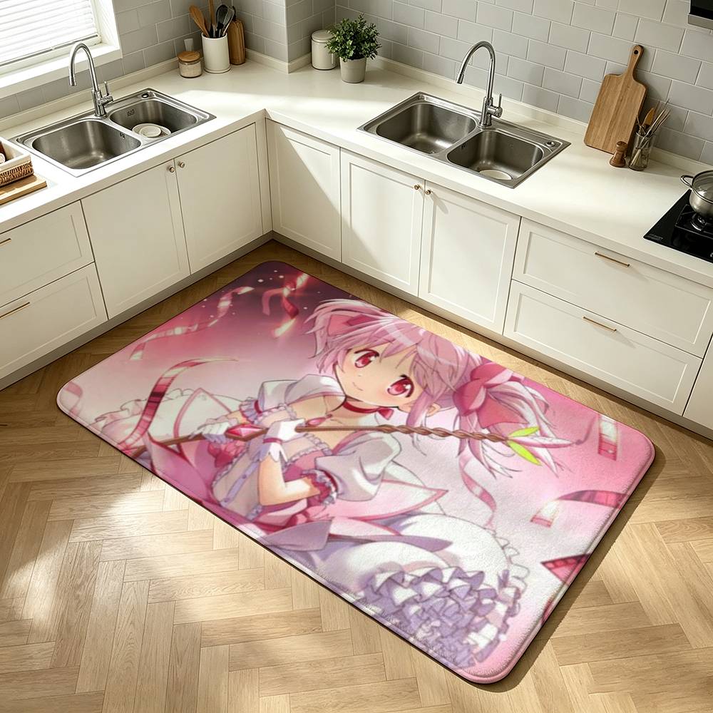 P-Puella M-Magi Madoka M-Magica Shower Room Absorbent Small Floor Mat Soft Comfortable Decorative Foot Mat