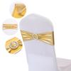 Premium Elastic Wedding Chair Sash with Foil Print No-Tie Installation for Banquet Hotel Events