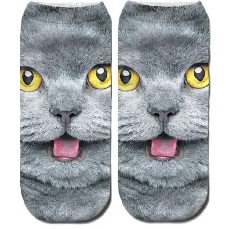 New 3D Print Funny Cute Cartoon Kitten Unisex Creative Colorful Multiple Cat Face Happy Low Ankle Socks For Women Dropship