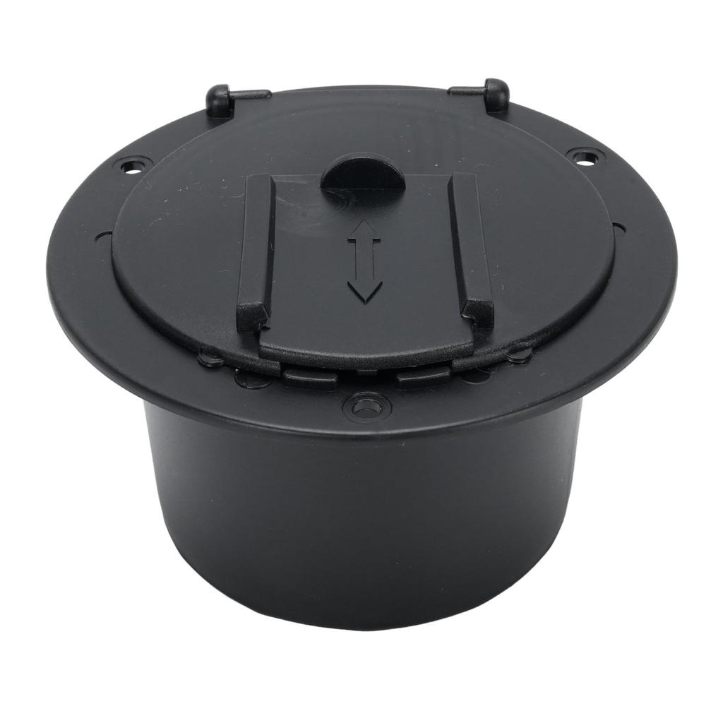 RV Power Cord Hatch Cover Protective Weatherproofing Easy Installation for Travel Tent Trailer Motorhome Garage Black