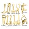 10 Piece Zinc Based Alloy Charms 18k Gold Plated Tools 3D Electric Drill Hammer Wrench Saw Pendants For DIY Necklace Making