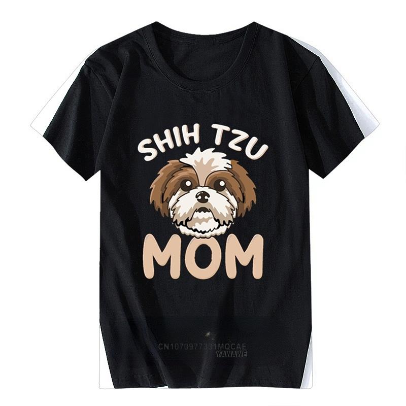 Hot Sale Shih Tzu Mom Funny Cute Dog Owner Mommy Gift T Shirt Personalized Shirt Tees Kawaii Animal Graphi Unique Tops