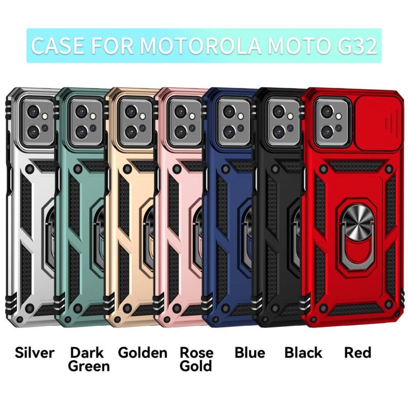 KUSINHOKA Cover Per Motorola Moto G13/G23/G53 Con Staffa Anello + 3 Pellicole Vetro Temperato - Custodia Protettiva Con Sportello Scorrevole Per Fotocamera