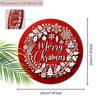 Wooden Christmas Sign, Merry Christmas Round Sign for Front Door Wall Hanging Decor, Ideal Christmas Ornament