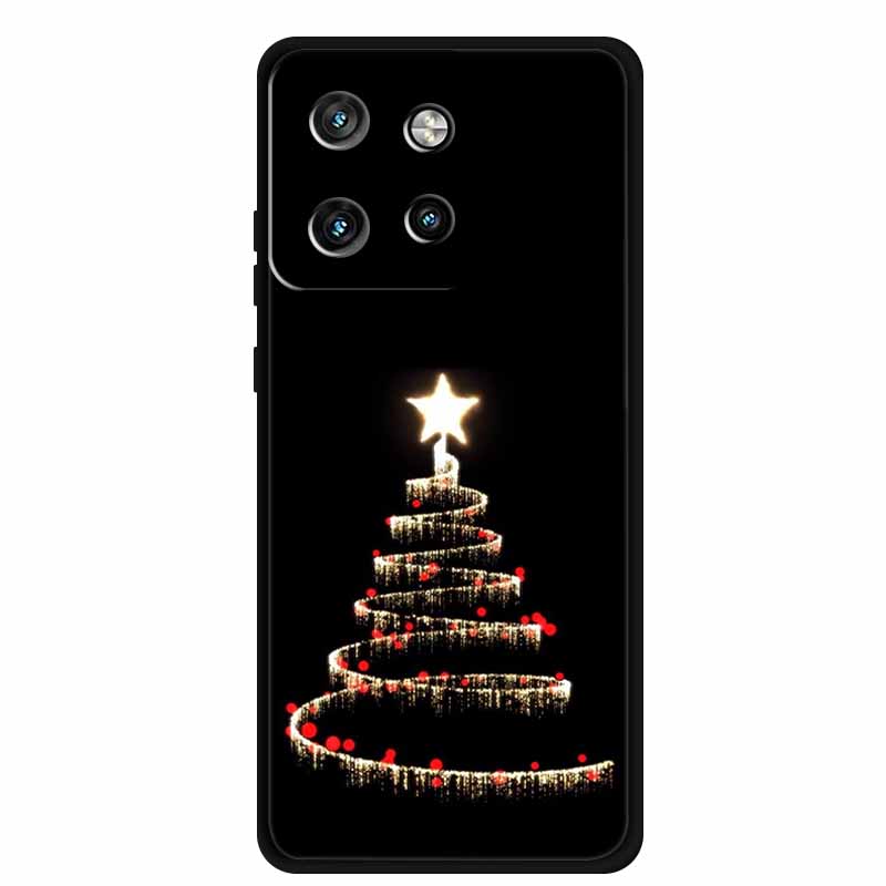 Christmas Cover For Motorola Moto G75 5G Black Silicone Cases TPU Santa Claus Christmas Tree Cover Deer For Moto G75 5G TPU case