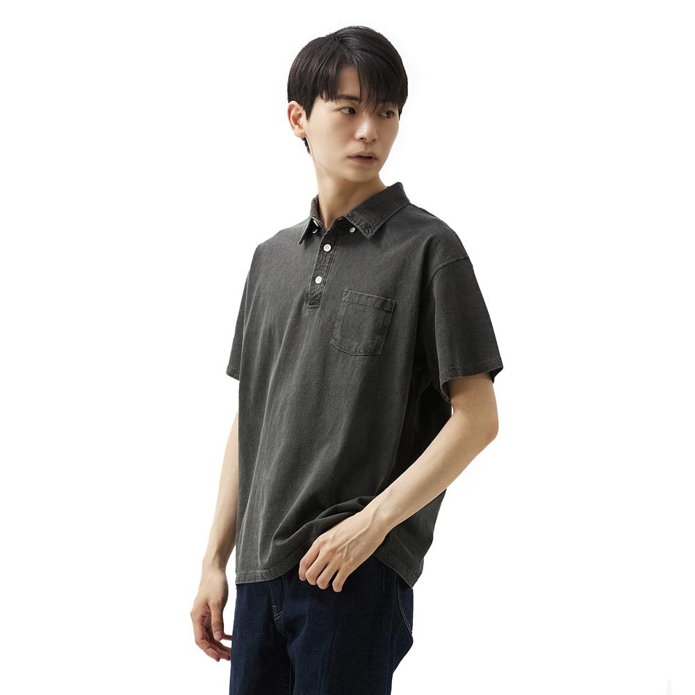 T-shirt a maniche corte Guson Polo - Nero Pigmentato