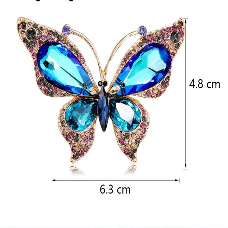 Fashion Rhinestone Shining Crystal Butterfly Brooches For Women Clothing Coat Jewellery Accessries Gifts