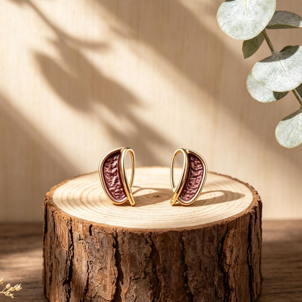 Hot-selling Simple Semi-round Hand-painted Enamel Stud Earrings Irregular Geometric Shape Daily Versatile Women's Earrings