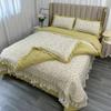 Class A Maternal Infant Grade Bed Cover 4-Pcs Set Of Thickened Padded Sheets 3-Pcs Set Of Small Bamboo Cotton Jacquard Quilt Cover Autumn  Winter