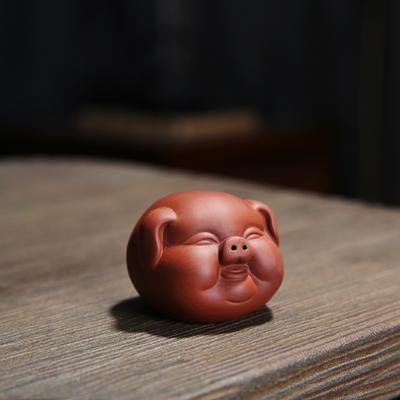 Lila Sand Tee Haustier Ornament Boutique Tee kann aufgezogen und mit Tee Kunst Mini Schweinchen Glück Xiaofu Schwein Tee