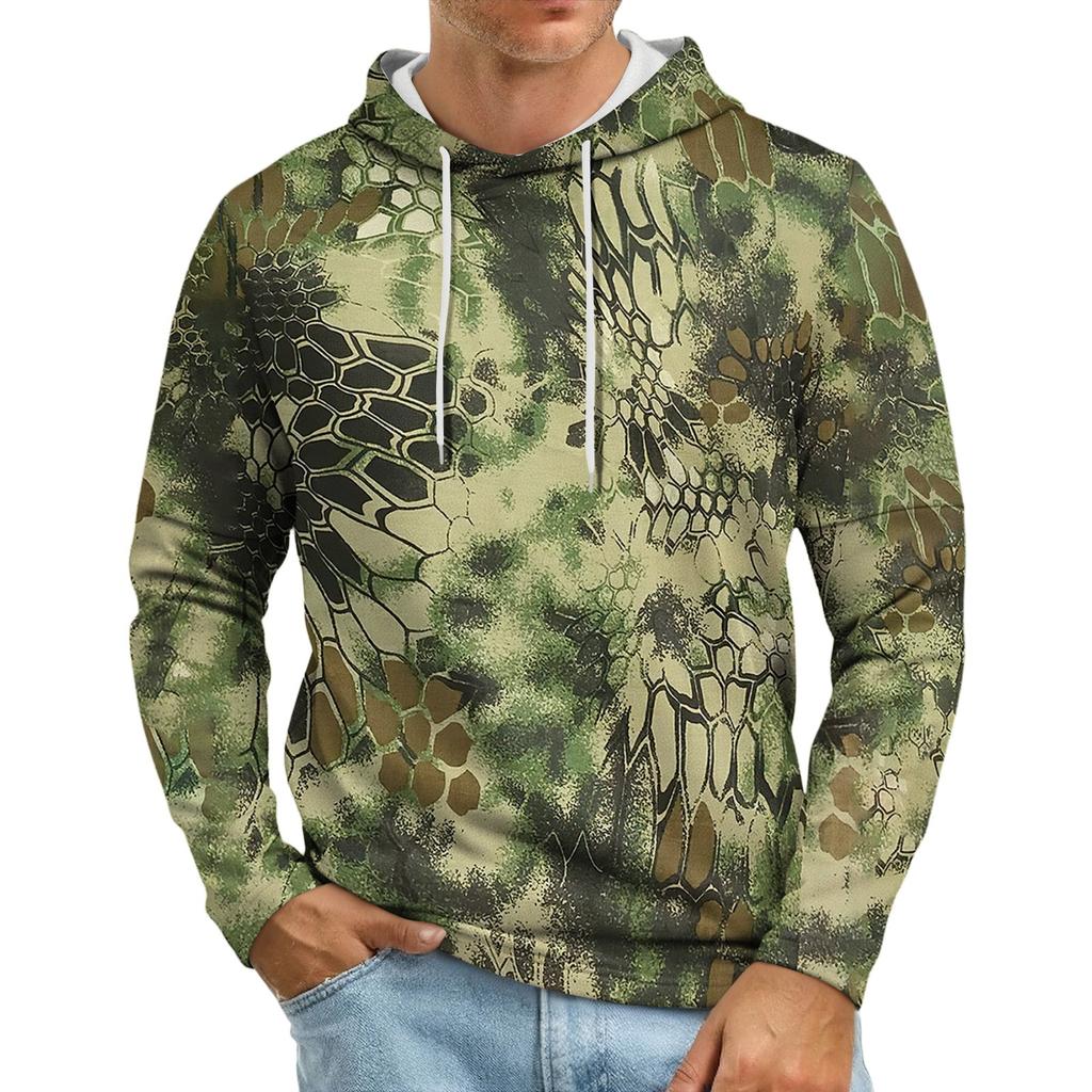Men's Loose-fitting Casual Camouflage Print Hooded Sweatshirt