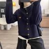 2024 Spring Women's Wool Cardigan - Round Neck with Little Horse Embroidery.