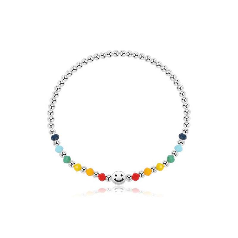 

Браслет из стерлингового серебра 925 пробы с бусинами для девочек, летний браслет Ins, особый дизайн, Радужный браслет, серебряные аксессуары 925