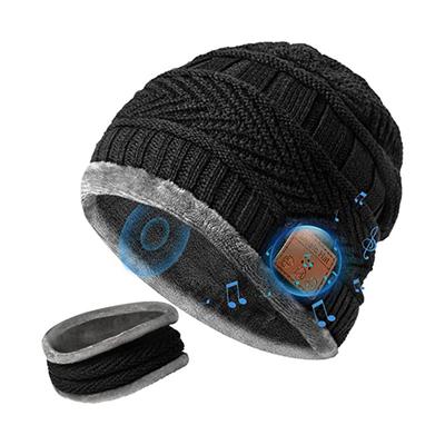 Bluetooth bere şapkası eşarp ile Bluetooth şarj edilebilir örgü bere kablosuz eller serbest kafa şapka kış koşu aracı erkekler ve kadınlar için