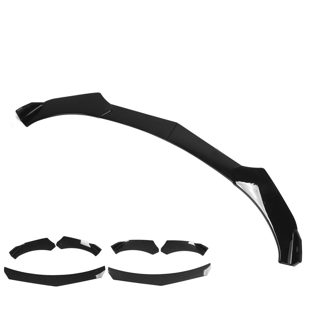 Front Bumper Lip Spoiler 4 Parts Form Universal Modification Aggressive Decoration