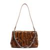 Monochromatic Pleated PU Women's Shoulder Bag with Chain Zipper Stitching Line Versatile Crossbody Bags