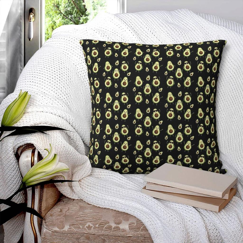 Cute Avocado Pattern Square Pillowcase Pillow Cover Polyester Cushion Zip Decorative Comfort Throw Pillow for Home Car