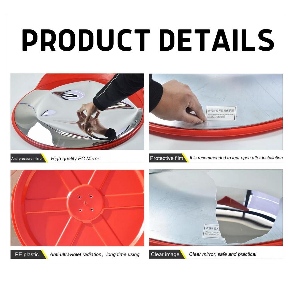 45/60/80/100CM Convex Mirror Outdoor Traffic Road Safety Wide Angle Polycarbonate Corner Turn Mirror
