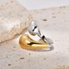 INS Ladies Fine Ring 18K Electroplated Titanium Stainless Steel Fashionable Color Matching Exaggerated Irregular Opening Ring