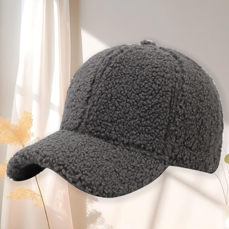 Herbst- und Winter Lammflusen Baseballkappe warm modisch Schirmmütze bestickte Buchstabenmütze