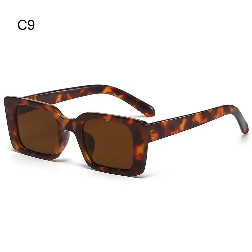 Vintage Strand/Reise Farbverlauf Damenmode Rechteck Leopard Sonnenbrille Schattierungen Herren Quadratische Sonnenbrille Luxus-Designer Gläser