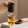 Creative Porcelain Tea Sets Chinese Style Portable Travel Ceramic Teapots Anti-Hot Reusable Mini Tea Cup Set Office