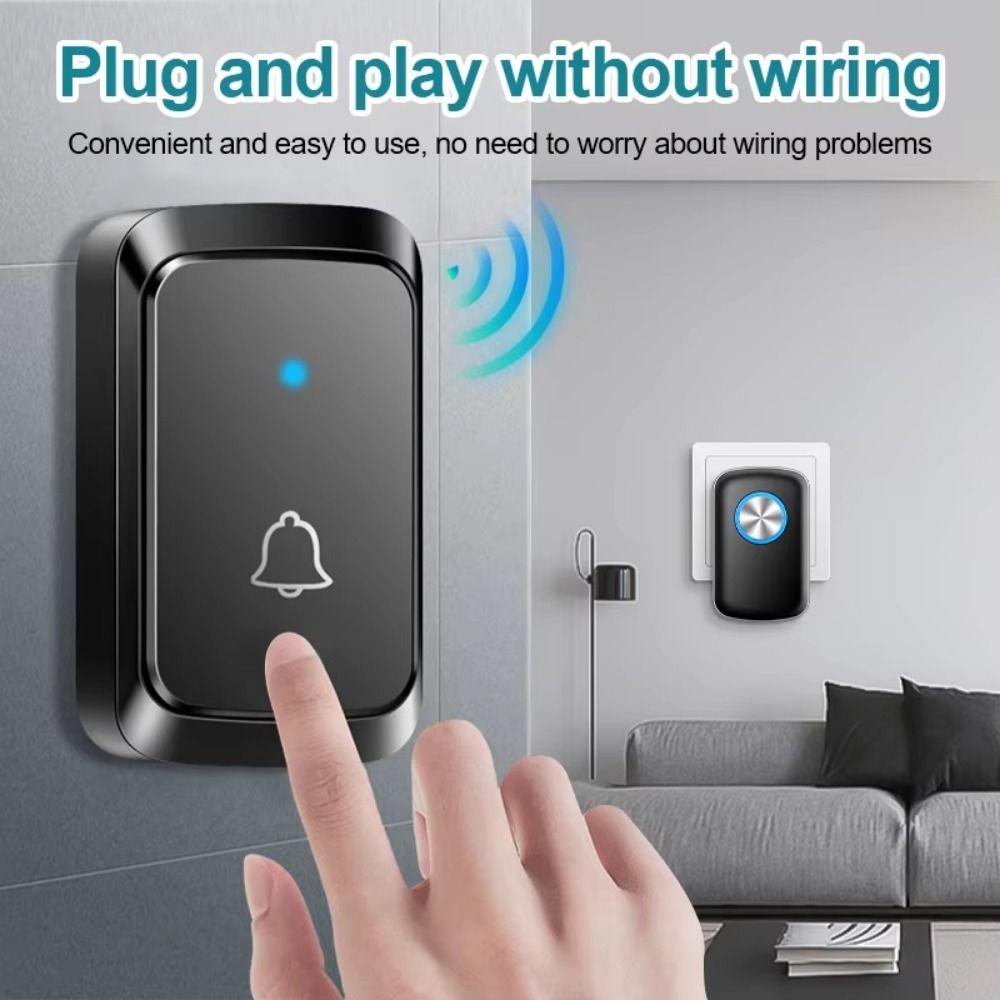 60 Chimes Wireless Doorbell 300M Range Welcome Doorbell Door Chime Kit  Indoor Outdoor Use