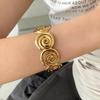 Retro Metallstruktur Armband Damen Gestreift Unregelmäßig Offener Armreif Mode Exquisit Täglich Bankett Party Schmuck Zubehör Geschenke