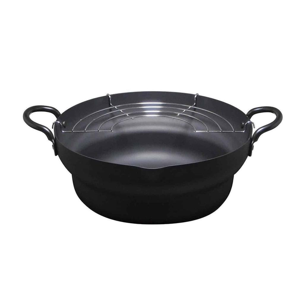Takumi JAPAN 24cm Tempura IH Hergestellt in Verfügt über eine Magma-Platten-Eisenoberfläche mit strukturierter Oberfläche für hervorragende Hitze Topf, Eisen, Kompatibel, Japan.
