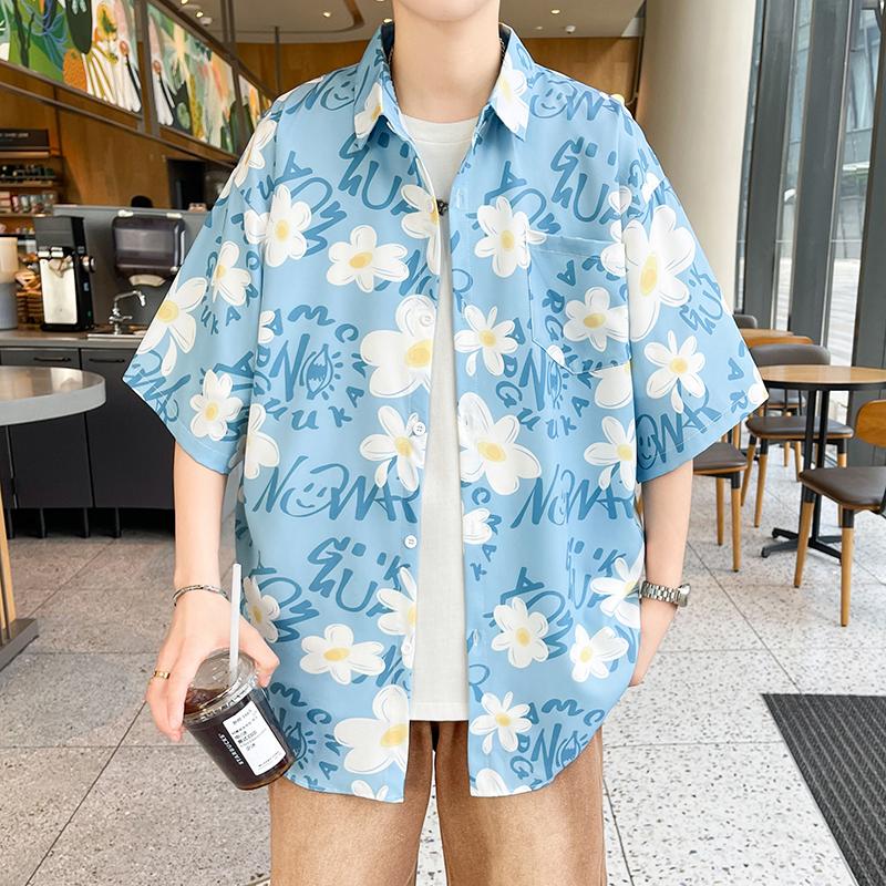 

Рубашки большого размера в стиле ретро с цветочным принтом, рубашка с коротким рукавом, мужские свободные повседневные рубашки для мужчин, летние топы, гавайская одежда, уличная одежда унисекс