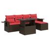 VidaXL Salon de jardin avec coussins 6 pcs marron résine tressée acacia 3326465